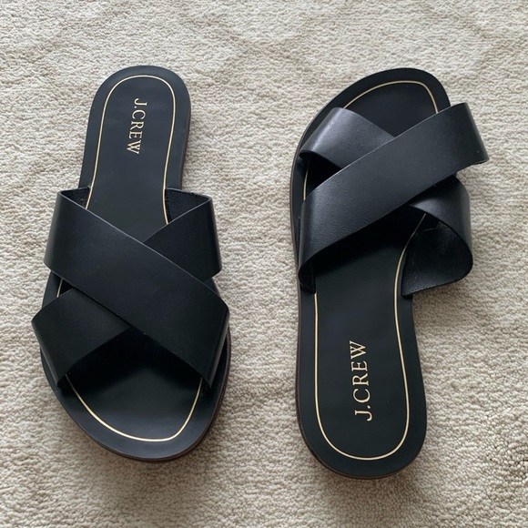 J Crew 7 Crossover Sandals leather Cyprus black - Picture 5 of 11